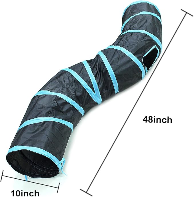 Bemodst Cat Tunnel for Indoor Cats, 2 Way/3 Way/4 Way/5 Way Cat Tubes and Tunnels Collapsible S-Shape Small Animal Tubes Kitty Tunnels Interactive Maze Cat Toy for Kitten Rabbit Ferret - 2-Way