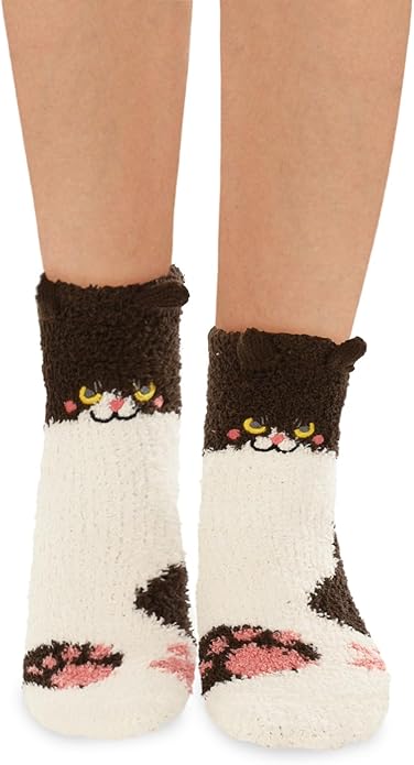 Benefeet Sox Cute Fuzzy Socks for Women Girls Fluffy Warm Cozy Novelty Slipper Socks Funny Animal Plush Sleeping Socks