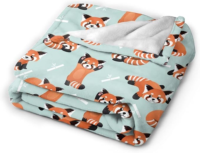Red Panda Blanket Warm Cozy Red Panda Bamboo Flannel Throw Blanket for Travel Living Room Home Kids Adults 80"X60"