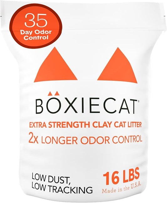 Boxie® Extra Strength 35 Day Natural Odor Control Cat Litter, 16lb Clumping Clay Kitty Litter
