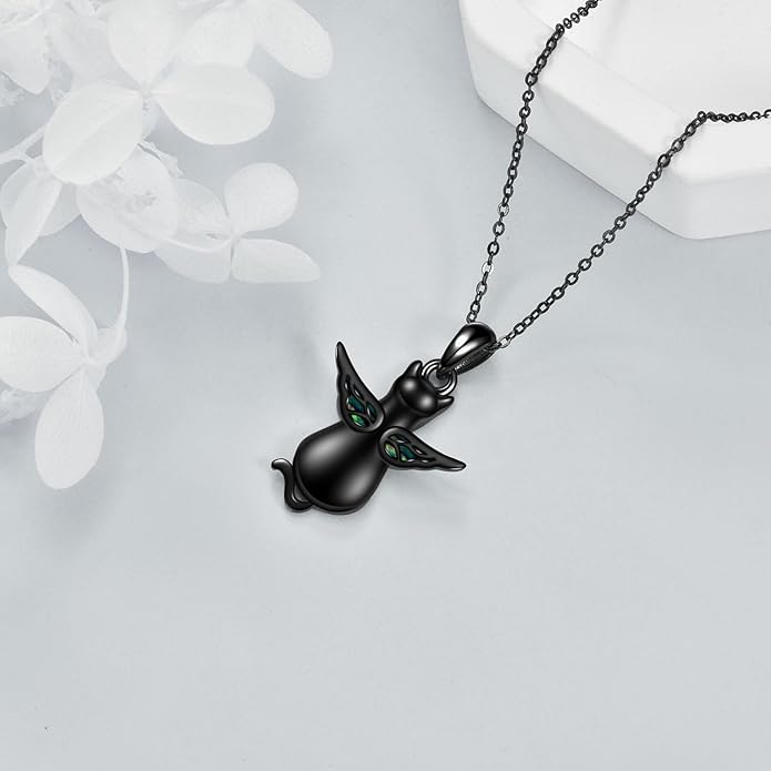 Black Onyx Necklace Raven/Phoenix/Peacock Necklace Gothic Jewelry Gifts for Women Men