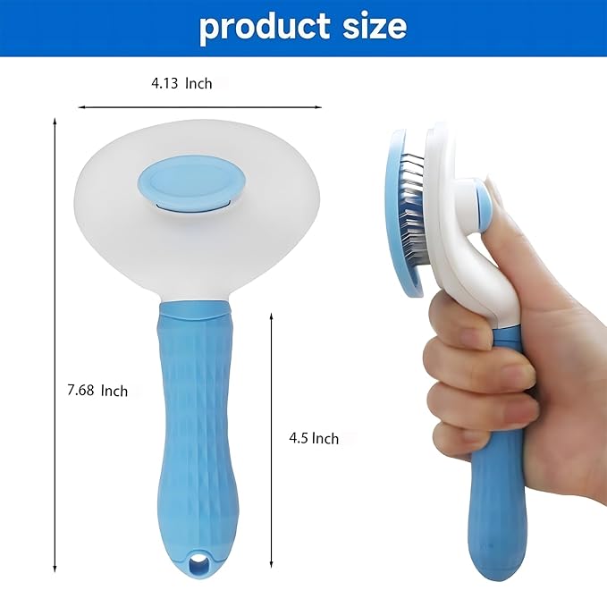 cat brush with release button, indoor cat hair brush that falls off, suitable for long or short haired cats, cat beauty brush for kittens, cat comb, rabbit massage to remove loose fur