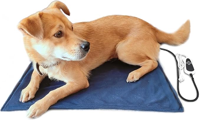 Pet Heating Pad for Dogs Cat Heating Pad with Timer,Temperature Adjustable Electric Heated Cat Dog Bed Waterproof Heated Pet Bed Mat Cat Warming Pad