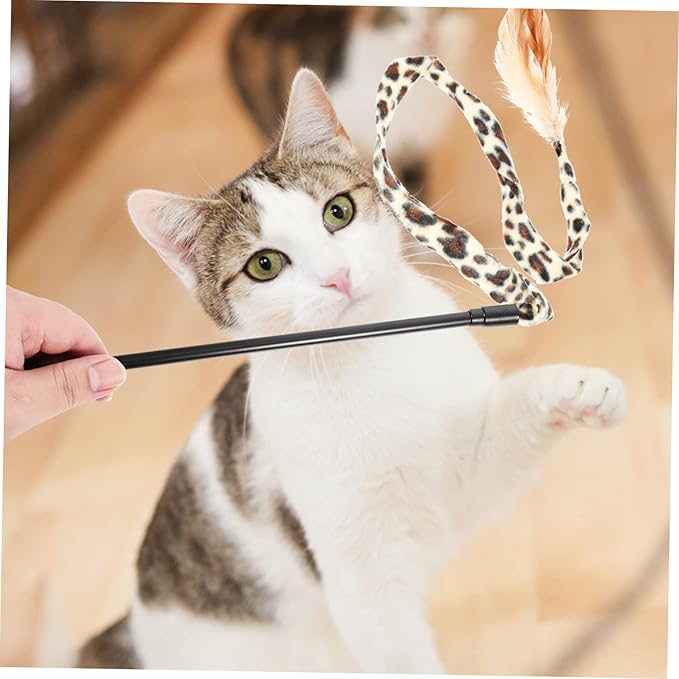 balacoo 9 Pcs Cat Teaser Leopard Cat Wand Indoor Cat Toys Cat Teasing Wand Small Cat Toys Funny Cat Toy Cat Teething Toy Dog Portable Cat Toy Cat Plaything Cat Toy Wand Pet Kitten Cloth