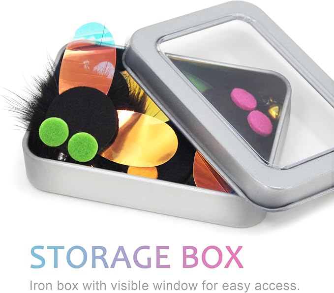 SONGWAY Cat Toy Wand Refills - 6 PCS Insect Shaped Furry Cat Toys, Cat Feather Toy Replacement, Interactive Cat Toys for Indoor Cat Kitten