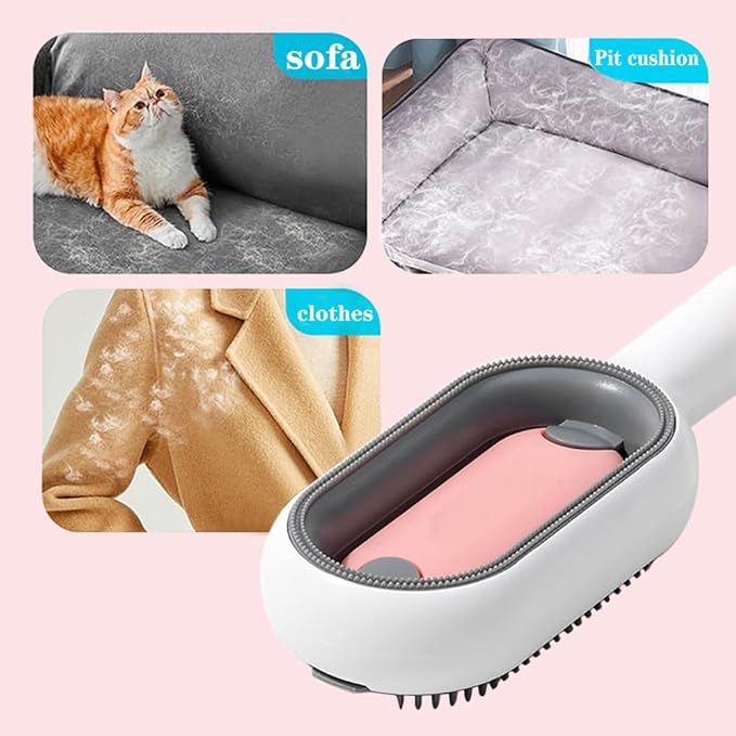 BESTLA Upgraded Pet Hair Removal Cat Hair Brush with Water Sticky Comb with Water Tank New 4 in 1 Cat Grooming Brush (Towels Not Included)