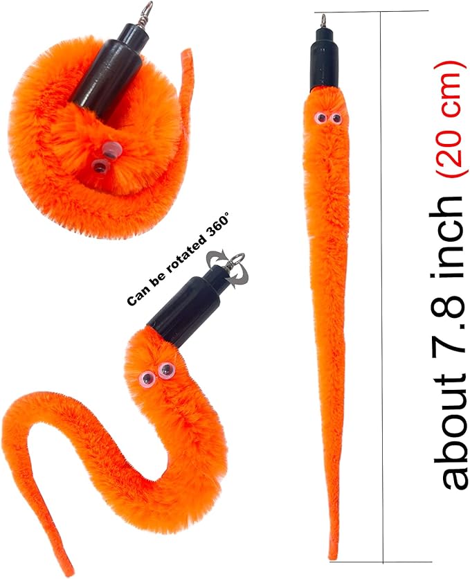 Cat Worm Toy Refills Cat Wand Replacement Worms, 24 PCS Cat Worms Refill, Interactive Cat Wand Attachments Worms for Cat Toys