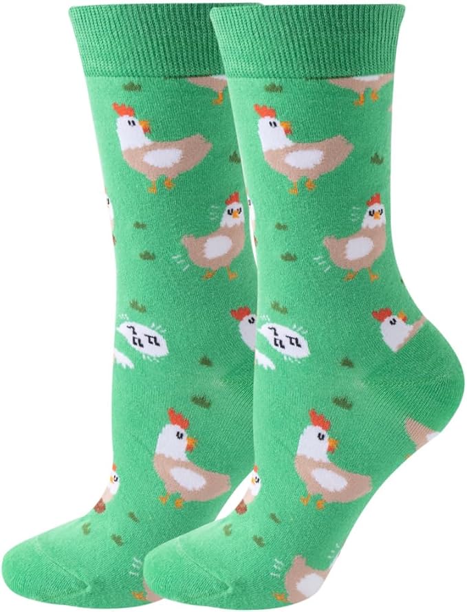 5 Pairs Cute Animal Crew Socks Fun Casual Cotton Calf Socks for Women