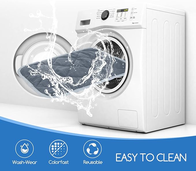 Nobleza Self Warming Pet Mat, Extra Warm Thermal Dog Crate Pad for Indoor Outdoor Pets, Washable Anti-Slip Kennel Mat for Medium Small Dogs and Cats, 20" × 16" Grey