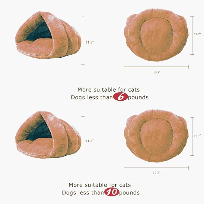 Pet Tent Cave Bed for Small Medium Puppies Kitty Dogs Cats Pets Sleeping Bag Thick Fleece Warm Soft Dog Bed Cuddler Burrow House Hole Igloo Nest Cozy Bed for Cat Puppy