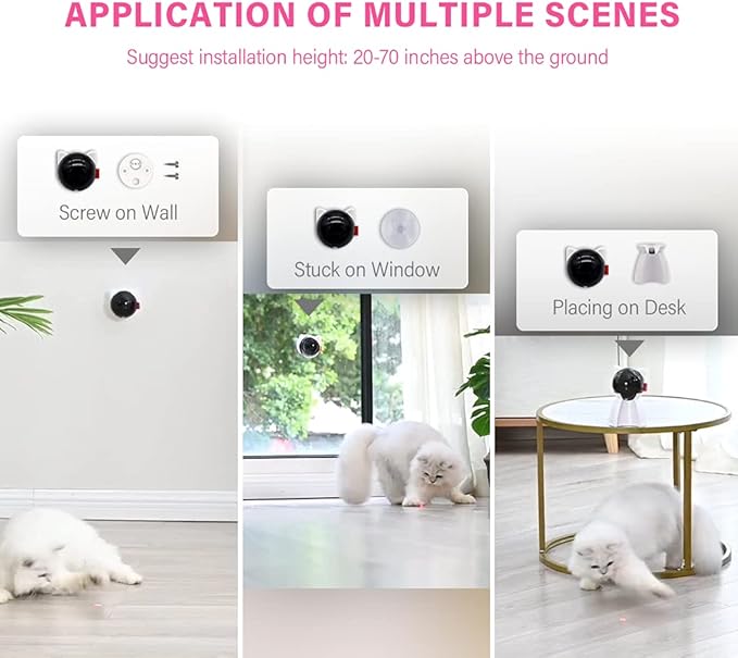 Cat Toy Interactive Automatic, Motion Activated Laser Toy for Indoor Cats/Dogs/Kitten/Kitty, USB Rechargeable, Auto On/Off, Fast and Slow Random Pattern, Silent Pet Laser Pointer Toy (P08)