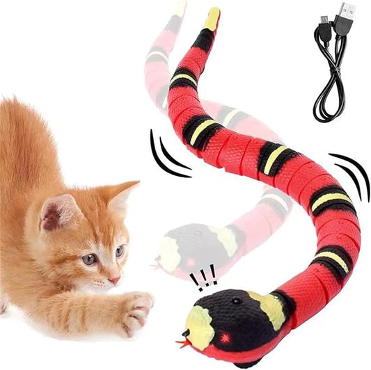 Snake Cat Toy, Smart Sensing Cat Toys for Cats, Rechargeable Automatically Sense Obstacle and Escape, Moving Electric Cat Snake Toy Prank Pet Gift with Infrared Induction
