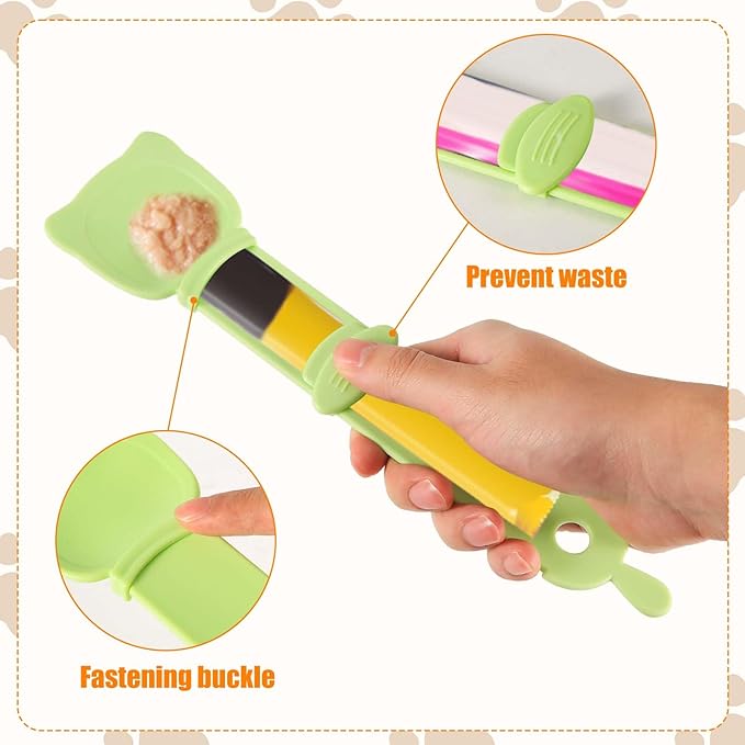 3pcs Cat Strip Feeders, Cute Cat Head Shape Cat Strip Squeeze Spoons Multifunctional 2-in-1 Cat Food Dispenser Cat Strip Spoons Cat Food Spoons for Wet Food Cat Pet Supplies