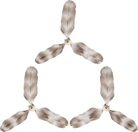 FUKUMARU Cat Wand Toy Natural Feather, Cat Toy Feather Replacement (3 PCS Feather Replacement)