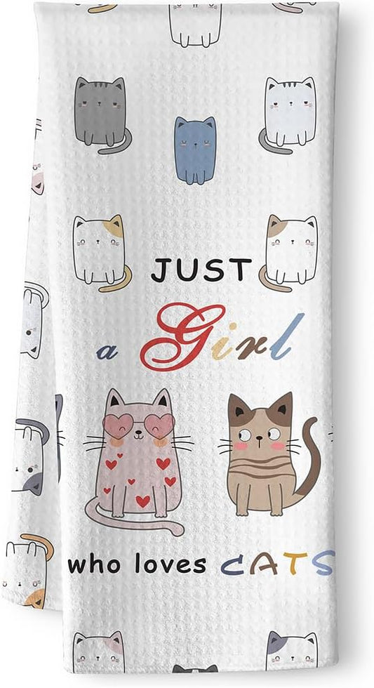Cat Mom Gifts, Cat Towel,Gifts For Cat Lovers For Women,Decorative Kitchen Towels,Cute Dish Towels For Kitchen,Kitchen Hand Towels Decorative,Crazy Cat Lady Gifts,Cat Dish Towels,Cat Kitchen Towels