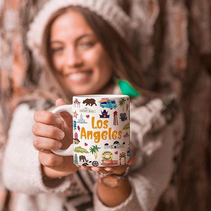 America Los Angeles Mug Unique Design Home Kitchen Decorative Travel Holiday Souvenir Gift Los Angeles Lovers History 11 Oz Coffee Mug Cup