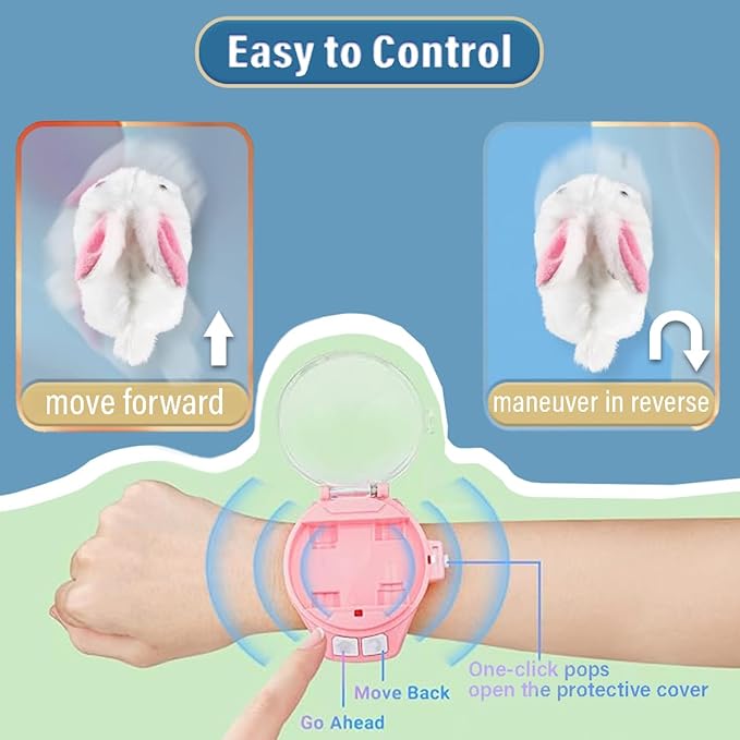 MANON ROSA Cat Toys for Indoor Cats Interactive Enrichment Cute Rabbit Watch Toys for Small Medium Large Bored Adult Cats Dogs Small Animals