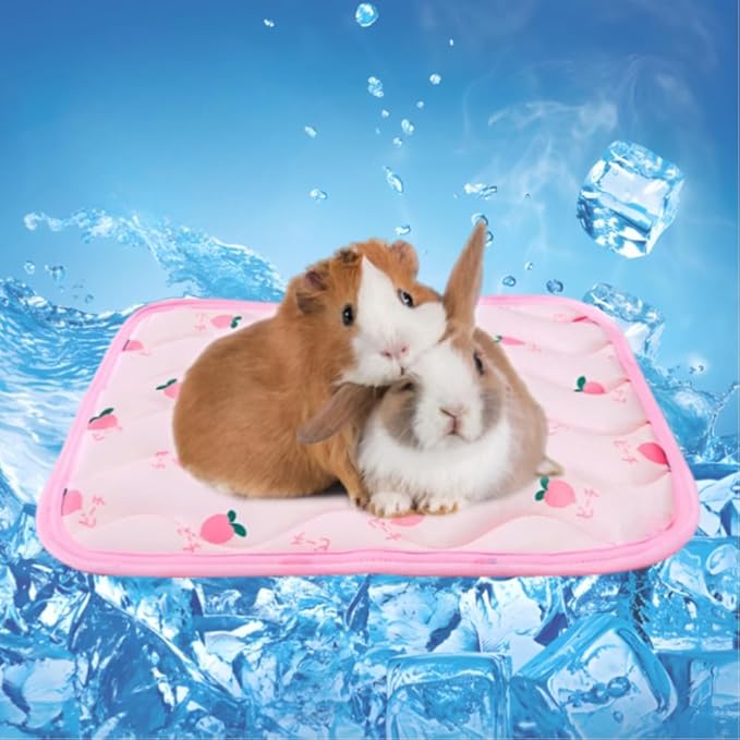 Pet Cooling Mat Cooling Fiber - Washable Non-Toxic Pet Indoor Outdoor Bed, Foldable Pee Pads for Dogs Settle Mat Cooling Dog Blanket Cat Cooling Pad (Pink, Small)