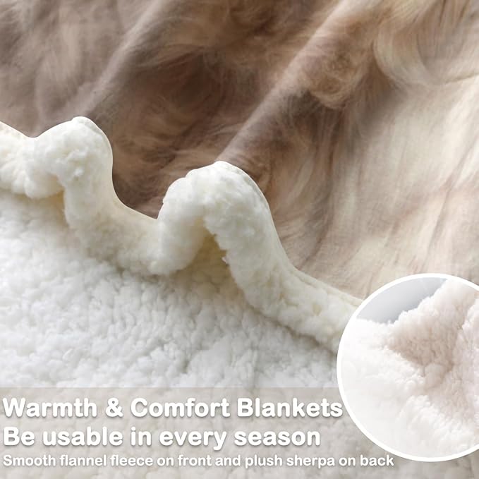 Sleepwish Sherpa Fleece Blanket Golden Retriever Plush Throw Blanket Warm Fuzzy Dog Blanket for Couch Sofa Bed, Queen (90" X 90")