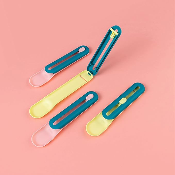 Cat Strip Squeeze Spoon, Multi Functional Pet Spoons Cat Feeder, 2pcs Cat Wet Food Spoon Pet Food Spoon for Lickable Wet Cat Treats Pet Liquid Snack Feeding(Dark Green+Pink