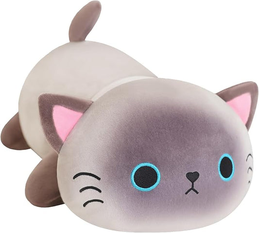 SQEQE Weighted Siamese Cat Plush, Weighted Siamese Cat Stuffed Animal, Cute Plushies Soft Pillow Toy Gift for Kids Adults 23.6 Inch, 3.1 Lbs
