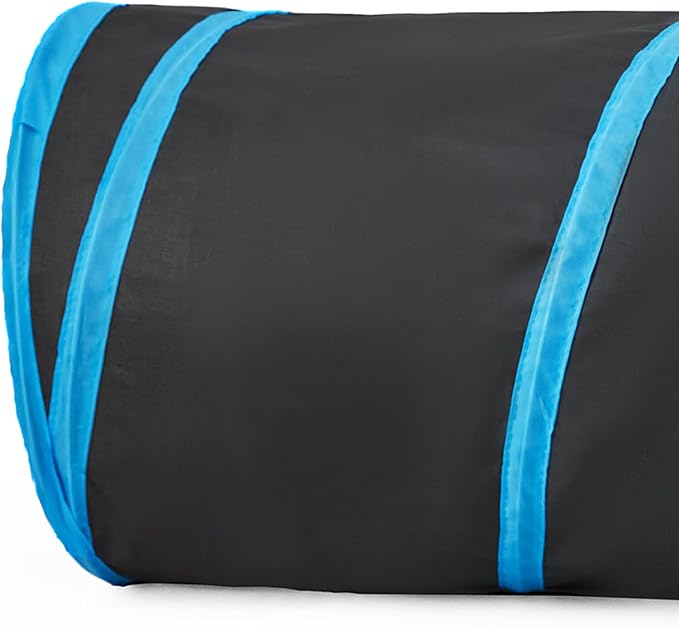 Tempcore Pet Cat Tunnel Tube Cat Toys 3 Way Collapsible, Cat Tunnels for Indoor Cats，Kitty Tunnel Bored Cat Pet Toys Peek Hole Toy Ball Cat, Puppy, Kitty, Kitten, Rabbit Blue Large Size