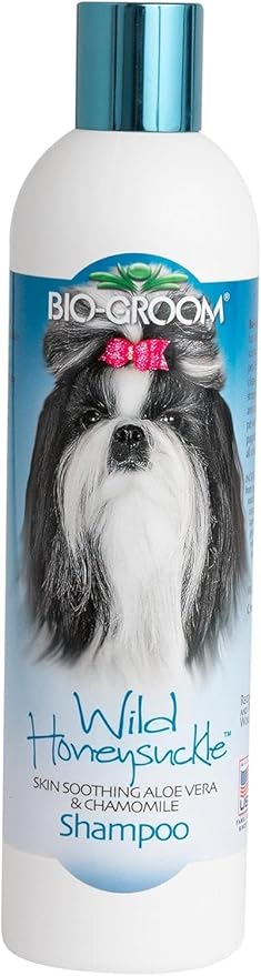 Bio-groom Wild Honeysuckle Dog Shampoo – Natural Scent Pet Shampoo, Aloe Vera, Chamomile, Cat & Dog Bathing Supplies, Puppy Wash, Cruelty-Free, Made in USA, Quick Rinse Cat Shampoo – 12 fl oz 1-Pack