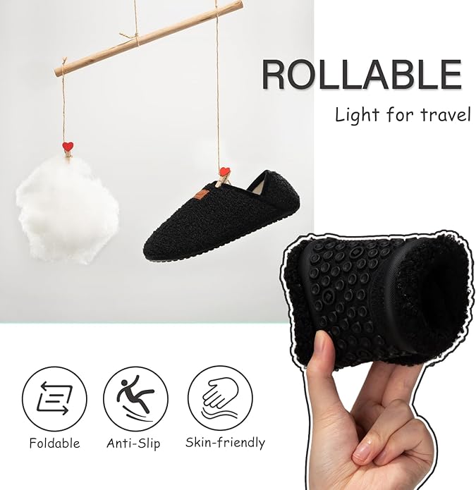 ATHMILE House Slippers for Women Men Indoor Barefoot Slippers Socks Furry Slip on House Shoes Cozy Comfy Slippers for Home Bedroom Travel Yoga