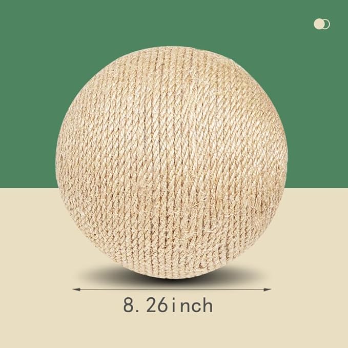 Cat Scratching Ball，Cat Ball for Interactive Enrichment and Play, Cat Scratching BallHeavy Duty Hemp Rope Toy,Cat Tree Replacement (Brown Ball)