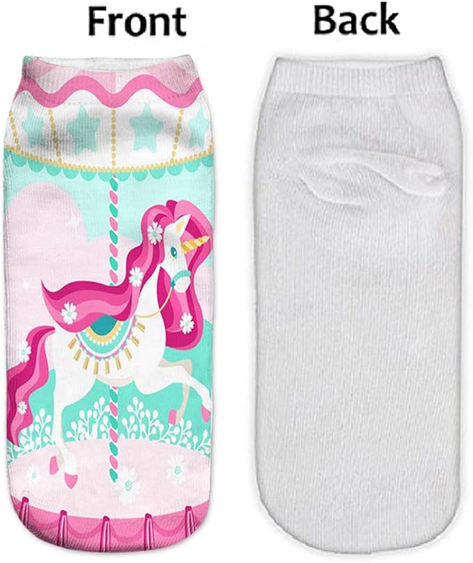 Benefeet Sox Womens Girls Funny Crazy Ankle Socks - Fun Novelty 3D Print Pattern Silly Cute Animal Food