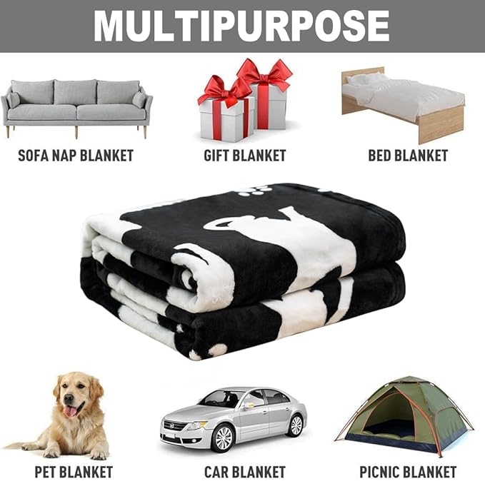 Cute Cat Blanket, Warm and Plush Throw, Great Gifts for Adults Kids and Women, 60x80 Inches