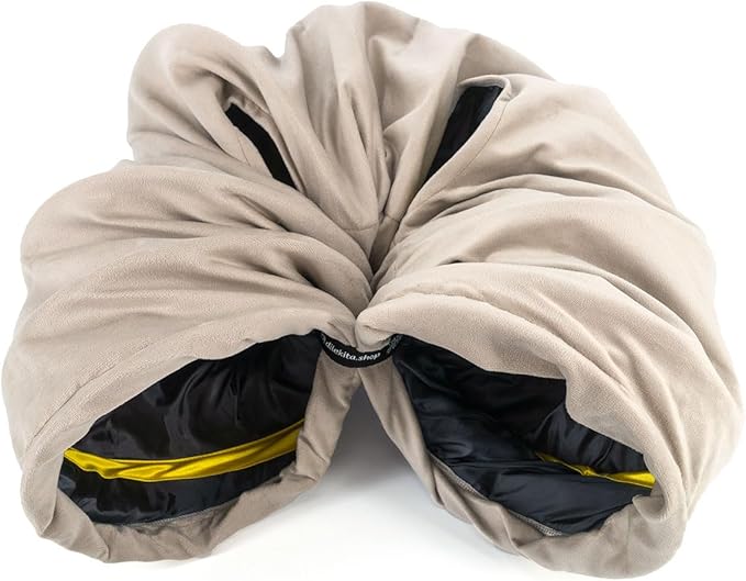 Velvet Fabric - Foldable/Collapsible - 55x8.66 Inches Cat Tunnel (Silver Gray)