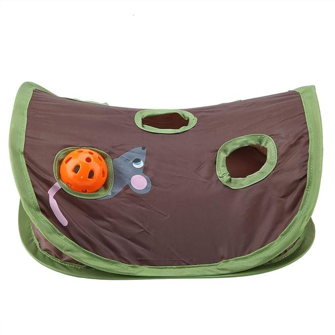 TOPINCN Cat Toy 9 Mouse Holes Pet Cat Interactive Toy Intelligence Trainning with Bell Ball Folding Creative Vocal Cat Mice Toy Hide Seek Toys