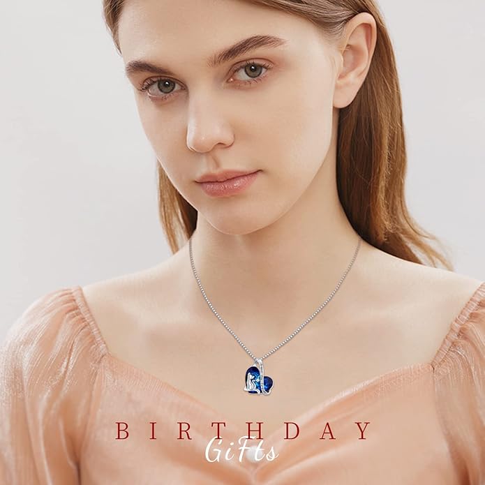 Black Cat/Fox/Owl/Panda/Butterfly/Cat/Dog Paw Print/Mushroom for Women Sterling Silver Animal Pendant Necklace Jewelry Christmas Birthday Gifts for Couples Sisters