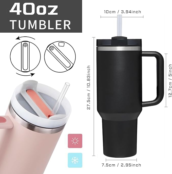 AMZUShome 40 OZ Paw Tumbler with Handle.Dog Cat Lover Paw Gifts.Unique Birthday Christmas Gifts for Dog Cat Paw Lover.Personalized 40 OZ Paw Tumbler Gifts for Women Men.