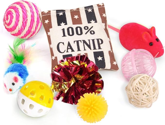 Cat Toys Variety Pack for Kitty 20 Pieces & Pet Gifts for Christmas