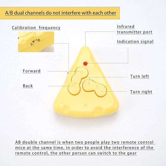 Interactive Cat Toys for Indoor Cats Remote Control Mouse Automatic Moving Cat Toy with Automatically Sense Obstacles and Escape Moving Electric Mouse Cat Toy for All Breeds Cat Boredom Exercise, Gray