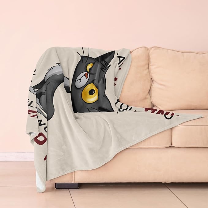 Birthday Gifts for Women, Funny Female Birthday Gift for Women Who Have Everything, Gifts for Her, Cat Funny Blanket 60"x80", Cat Gift for Womens Unique