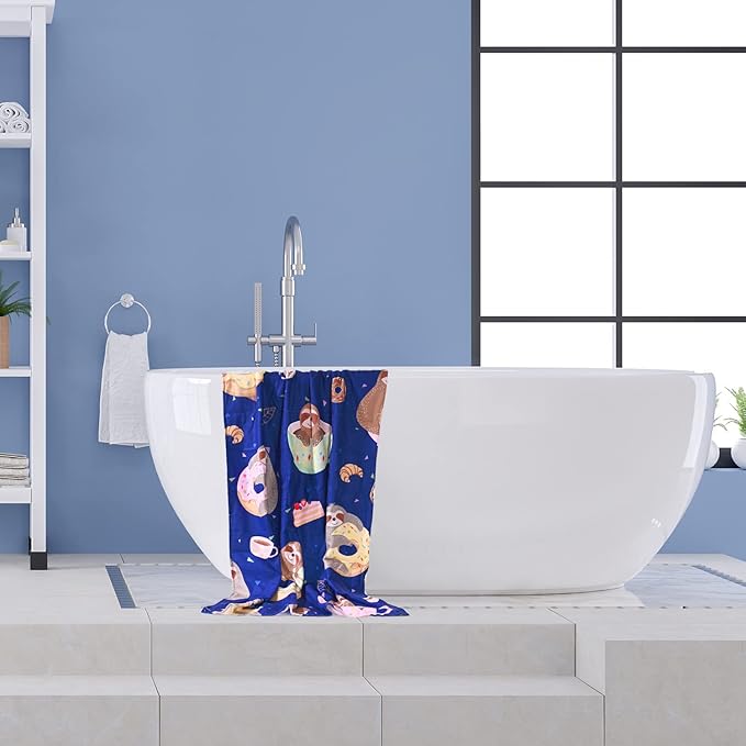 LIVILAN Sloth Donut Beach Towel, Super Soft Microfiber, Quick Dry, Sand Free, Cute Lightweight Swim Pool Bath Yoga Towel, Sloth Donut Gifts, 30x60 inches