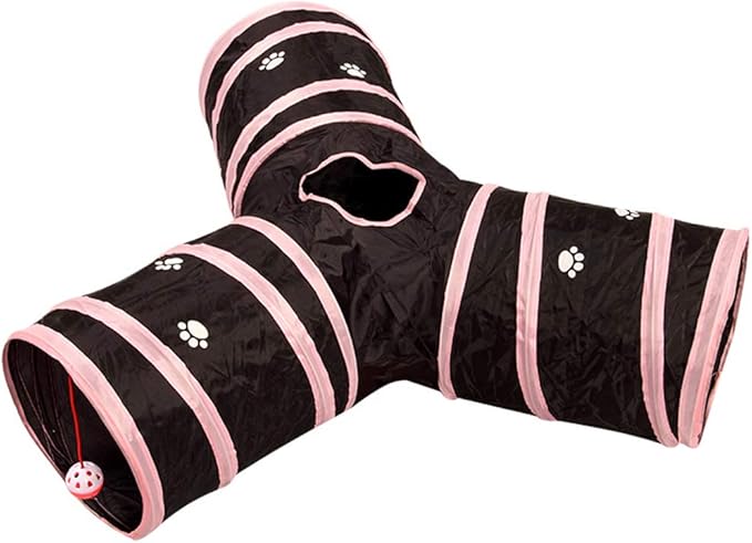iHOO Cat Tunnels Crinkle Play Toys Collapsible Tube with Ball Maze Cat House Pet Interactive for Cat Puppy Kitten Rabbit Type2