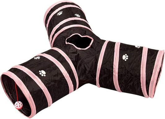 iHOO Cat Tunnels Crinkle Play Toys Collapsible Tube with Ball Maze Cat House Pet Interactive for Cat Puppy Kitten Rabbit Type2