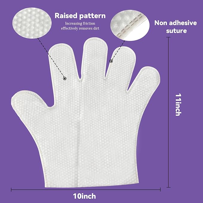 Pet Glove Wipes for Dogs & Cats 8 PCS,Bathing Wipes for Dogs and Cats,Hypoallergenic with Coconut Oil Nourishing Grooming Fur,Cat Dog Cleaning Gloves Wipes,Deodorizing Gloves for Pet Daily Care