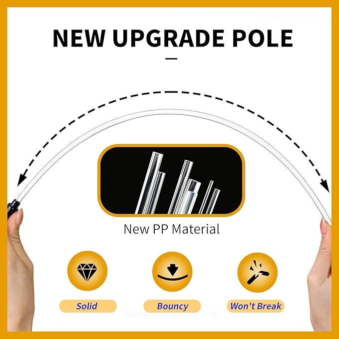 FYNIGO Interactive Cat Rainbow Wand Toys for Indoor Cats and Kittens,Extended Colorful Cat Teaser Wand String Plush Toy,Original Product Strong and Sturdy Pole with Bells(2 Pack)