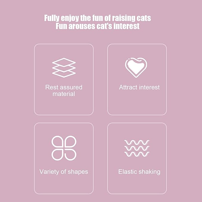 GLOGLOW Cat Teaser Wand, Metal Wire Spring Cat Toy Plush Teaser Interactive Toy for Indoor Cats Kitty Exercise and Play(Black) Mice & Animal Toys