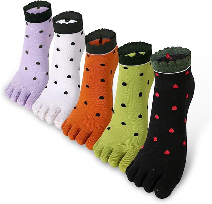 Benefeet Sox Funny Toe Socks Women Five Finger Socks Girls Cute Toe Seperated Cotton Socks Running Athletic Christmas Gifts