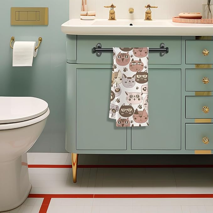 Cat Towels,Cat Hand Towel,Cat Kitchen Towels,Cat Dish Towels,Cat Kitchen Accessories,Cute Dish Towels For Kitchen,Cat Gifts for Women,Funny Kitchen Towels,Cat Mom Gifts-Gifts For Cat Lovers For Women