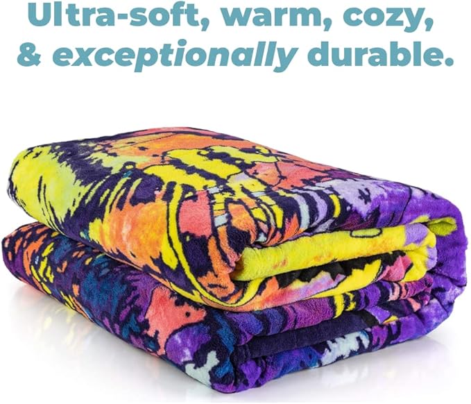 Dawhud Direct 75x90-Inch Cat Blanket - Dean Russo Confident Cat Fleece Throw Blanket for Adults and Kids - Soft and Cozy for Bed, Couch, or Travel - Thoughtful Home Decor Gifts for Women