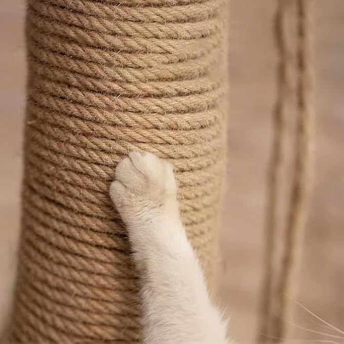 MEEXPAWS Natural Strong Sisal Rope Replacement for Cat Scratching Posts for Winding Easy & Tight |4mm Diameter | Brown | 164FT