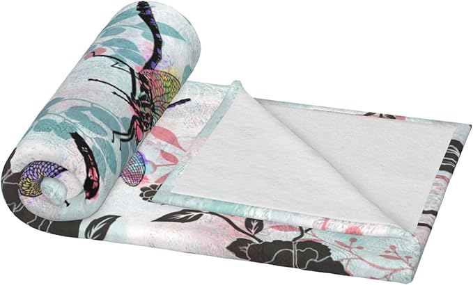 Dragonfly Throw Blanket Lightweight Soft Warm Flannel Fleece Blanket Cozy Air Conditioning Blanket for Men Women Girls Boys Chair Couch Bed 50"x40"