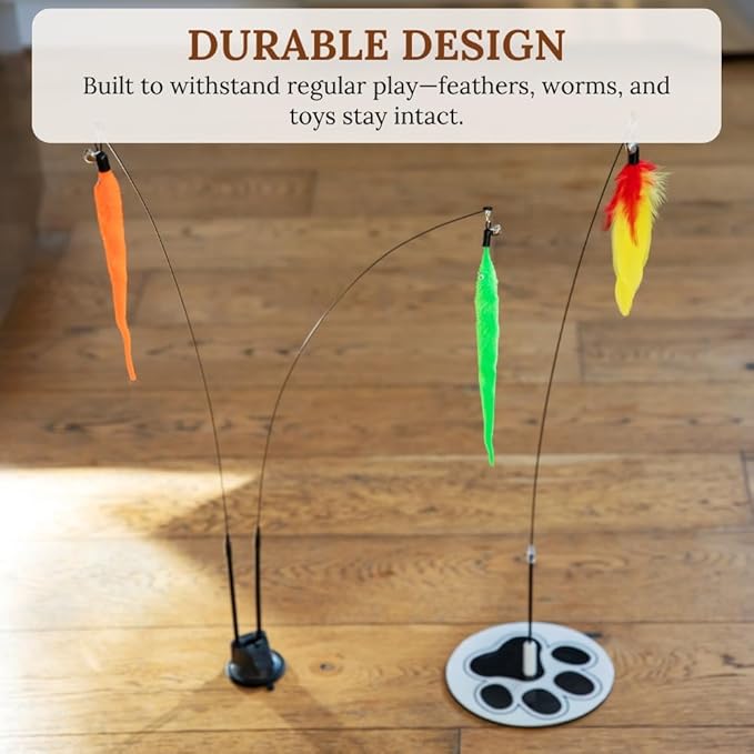 Multisurface Base Cat Wand Toy Cat Toy Feather Wand Suction Cup Feather Cat Toy Cat Toy Feather Wandsuction Cup Feather Cat Toy Interactive Toys Cat Toys Cat Wand Toys For Cats Indoor Kitten Toy